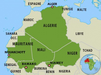 Al-Qaïda au Maghreb islamique (AQMI) est basé dans les régions frontalières de l'Algérie, du Niger, du Mali et de la Mauritanie. RFI/Latifa Mouaoued