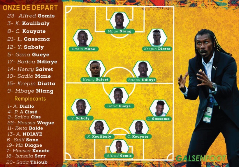 Onze de départ des « Lions » contre la Tunisie Onze de départ des « Lions » contre la Tunisie