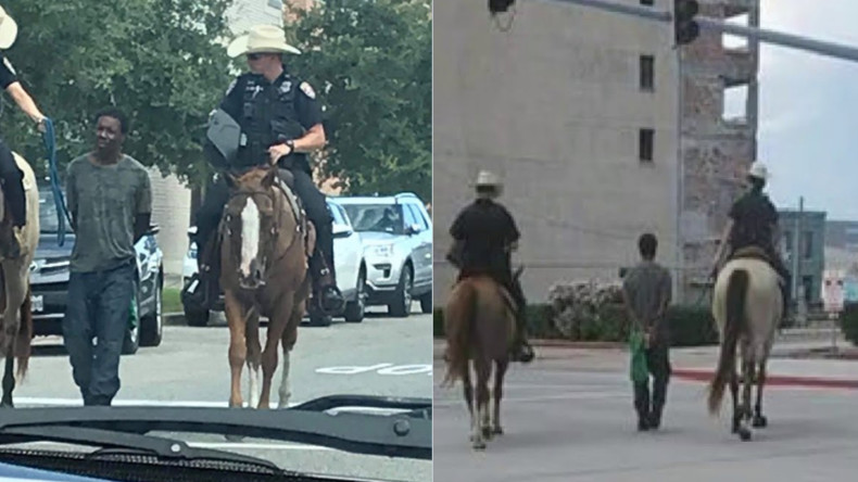 Texas: l'image des policiers à cheval menant un homme noir avec une corde choque le monde