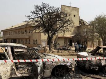 Madalla, dans la périphérie de la capitale nigériane. L'église catholique Sainte-Thérèse frappée par un attentat le 25 décembre 2011. © Reuters/Afolabi Sotunde