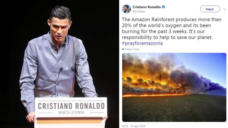 CR7 demande de l'aide pour l'incendie en Amazonie