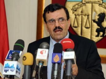 Ali Larayedh, le ministre tunisien de l'Intérieur, lors de sa conférence de presse le 13 février 2012. AFP / FETHI BELAID