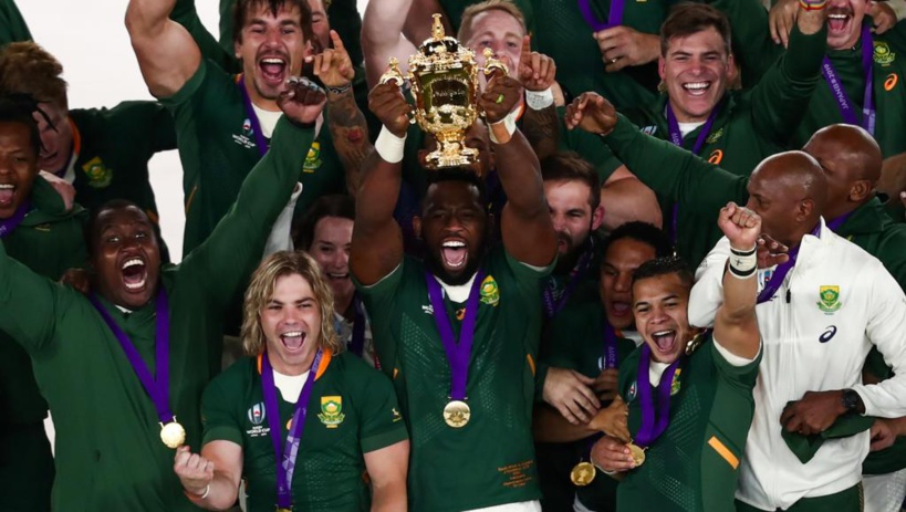 Rugby: l'Afrique du Sud remporte la Coupe du monde 2019 en battant l'Angleterre en finale au Japon (32-12) Rugby: l'Afrique du Sud remporte la Coupe du monde 2019 en battant l'Angleterre en finale au Japon (32-12)