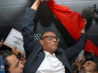 Le 18 janvier 2011, Moncef Marzouki , opposant historique au président Ben Ali, revenait à Tunis. AFP