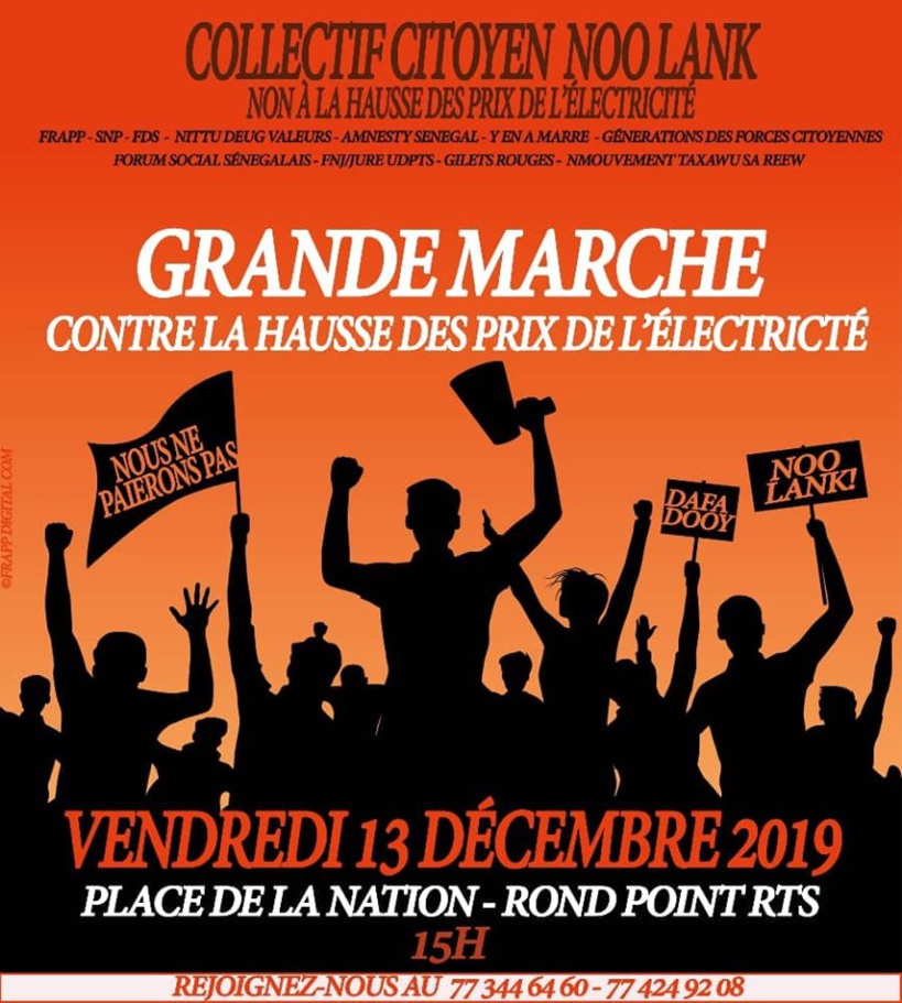 Hausse du prix de l’électricité et libération de Guy Marius et Cie: Les FDS espèrent deux (2) millions de Sénégalais dans la rue Hausse du prix de l’électricité et libération de Guy Marius et Cie: Les FDS espèrent deux (2) millions de Sénégalais dans la rue