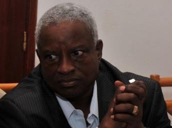 Manuel Serifo Nhamadjo, président de l'Assemblée nationale en Guinée-Bissau. AFP PHOTO/ ISSOUF SANOGO