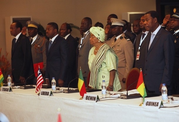 La Guinée-Bissau et le Mali étaient à l'ordre du jour du sommet de la Cédéao à Abidjan, le 26 avril 2012. REUTERS/Luc Gnago