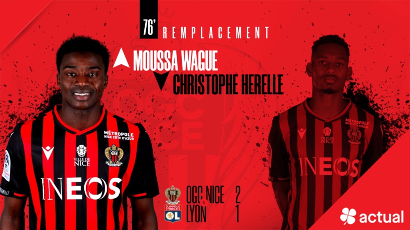 #Ligue1 - Moussa Wagué a joué ses premières minutes et participé à la victoire de Nice sur Lyon (2-1) #Ligue1 - Moussa Wagué a joué ses premières minutes et participé à la victoire de Nice sur Lyon (2-1)
