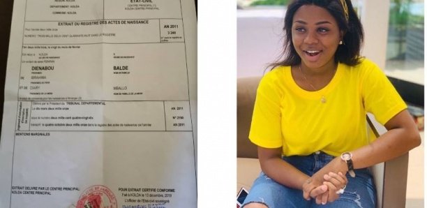 Qualifiée de majeure par son présumé "violeur", Dieyna Baldé a publié son extrait de naissance