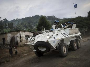 Patrouille de la Monusco entre Goma et Rutshuru le 12 mai 2012. AFP PHOTO/ Phil Moore