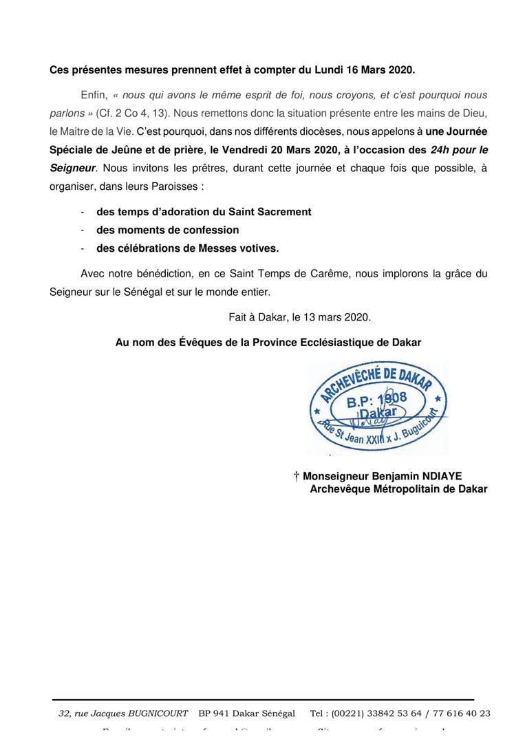 L’Eglise catholique reporte provisoirement tous les rassemblements prévus comme la JMJ 