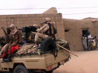 Des rebelles du groupe islamiste Ansar Dine, à Tombouctou, au Mali, le 6 avril 2012. AFP/AFPTV/FRANCE 2