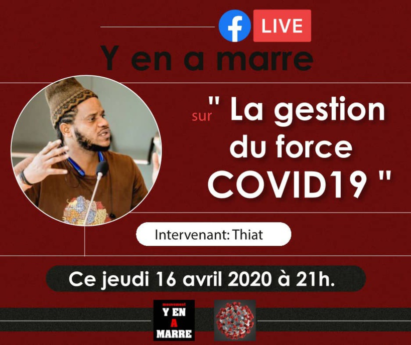 Le mouvement Y'en A Marre en Live sur les RS ce jeudi soir pour s'exprimer sur la polémique née de la gestion Covid-19 au Sénégal Le mouvement Y'en A Marre en Live sur les RS ce jeudi soir pour s'exprimer sur la polémique née de la gestion Covid-19 au Sénégal