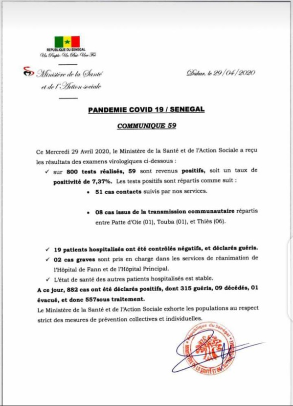 98 cas communautaires au Sénégal: 8 nouveaux ce mercredi dont 6 à Thiès 98 cas communautaires au Sénégal: 8 nouveaux ce mercredi dont 6 à Thiès