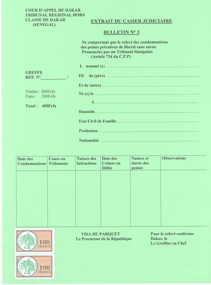 Délivrance de casier judiciaire à domicile: le ministère de la Justice dénonce une manœuvre frauduleuse Délivrance de casier judiciaire à domicile: le ministère de la Justice dénonce une manœuvre frauduleuse