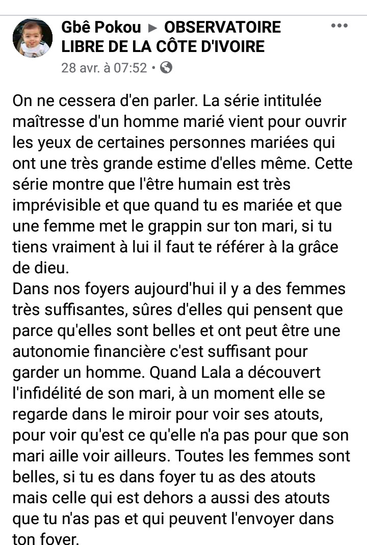 "Maîtresse d’un homme marié" : la série sénégalaise qui fait fureur en Côte d’Ivoire "Maîtresse d’un homme marié" : la série sénégalaise qui fait fureur en Côte d’Ivoire