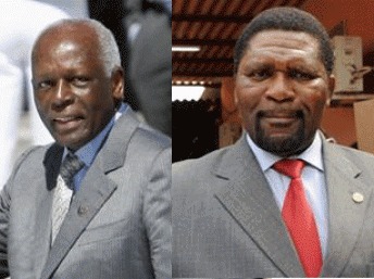 José Edouardo Dos Santo (G), le président de l’Angola et à la tête du MPLA et Isaïas Samakuva, leader de l’Unita.