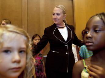 Hillary Clinton lors de sa visite à Dakar, le 1er août 2012.