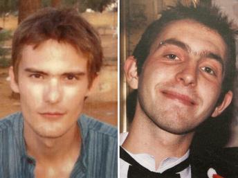 Montage photo des deux Français Antoine de Léocour (g) et Vincent Delory (d) tués par leurs ravisseurs d'Aqmi, au Niger, en janvier 2011.r. REUTERS/Pascal Rossignol