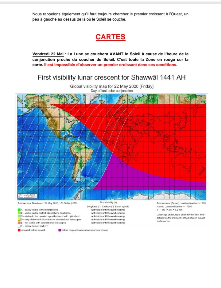 Korité 2020 : Informations sur la visibilité du croissant Lunaire