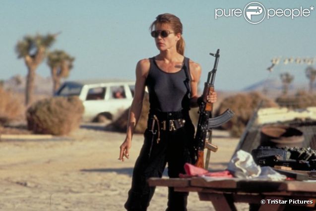 Linda Hamilton dans Terminator 2 : Le Jugement dernier (1991).