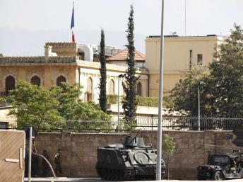 L’armée libanaise est déployée autour de la résidence de l’ambassadeur français au Liban. Beyrouth, le 19 septembre 2012.