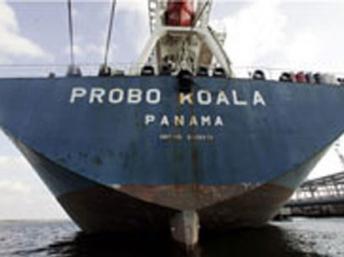 Probo Koala, le navire qui a déversé des déchets toxiques dans la nuit du 19 août 2006, à Abidjan en Cote d'Ivoire.