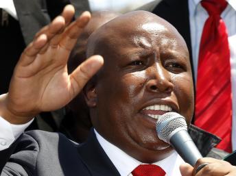 Julius Malema face à ses supporters, le 26 septembre à Polokwane.
