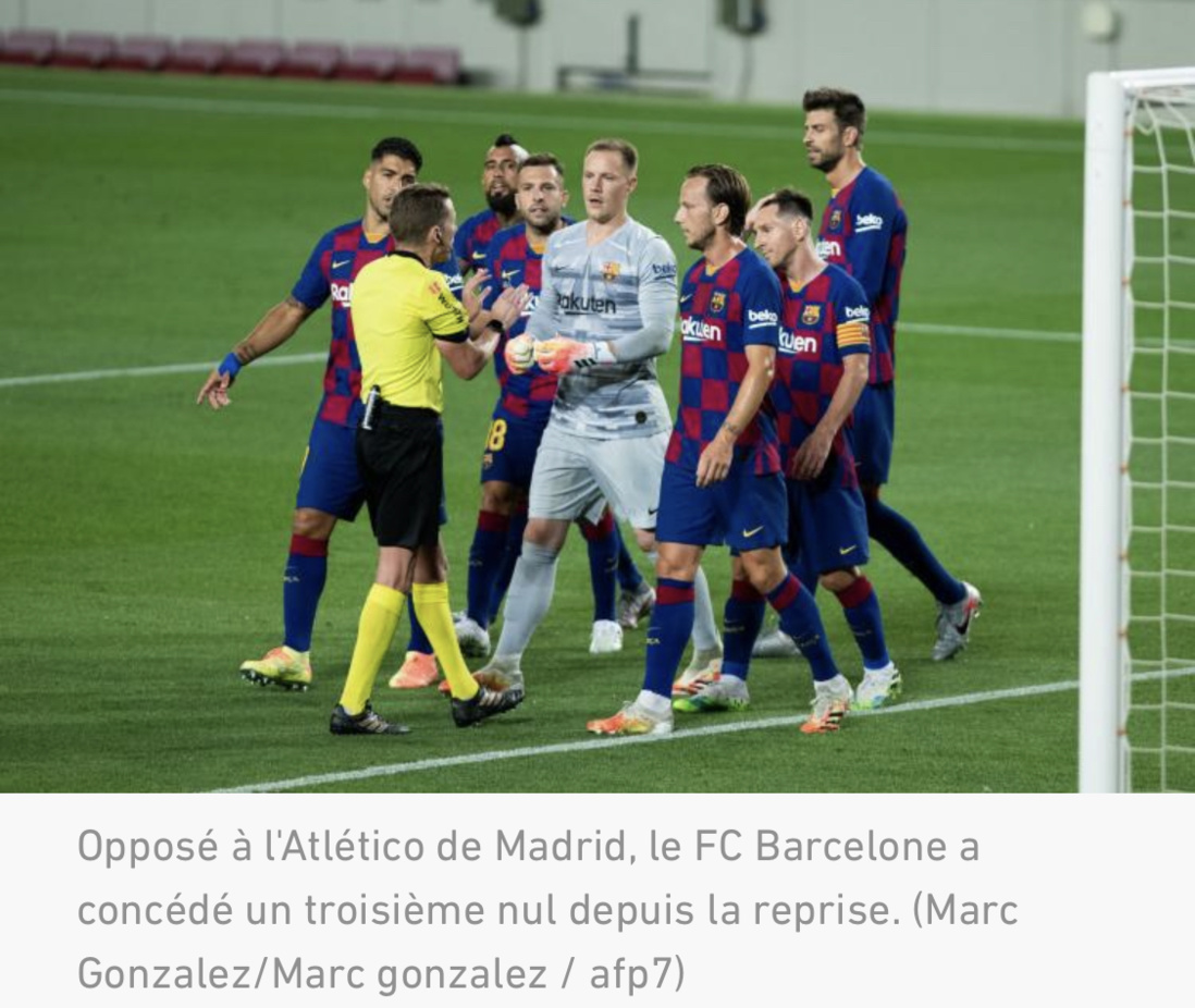 Espagne : Tenu en échec par l'Atlético de Madrid, le FC Barcelone offre un boulevard au Real Madrid Espagne : Tenu en échec par l'Atlético de Madrid, le FC Barcelone offre un boulevard au Real Madrid