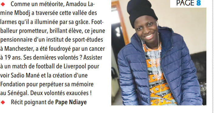Décès du jeune footballeur Lamine Mbodj à Manchester: le rêve brisé d'une famille des Parcelles Assainies