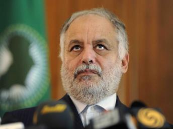 L'ex-Premier ministre libyen Al-Baghdadi al-Mahmoudi lors d'une conférence de presse à Tripoli en août 2011.