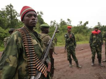 Rebelles du M23 dans la région de Rumangabo, dans l'est de la République démocratique du Congo, le 28 juillet 2012.