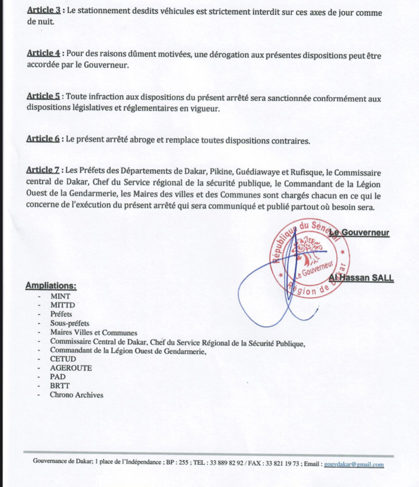 Le Gouverneur de Dakar brandit un arrêté pour réglementer la circulation des gros porteurs Le Gouverneur de Dakar brandit un arrêté pour réglementer la circulation des gros porteurs