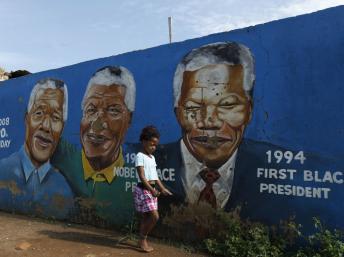 Fresque célébrant Nelson Mandela à Soweto.