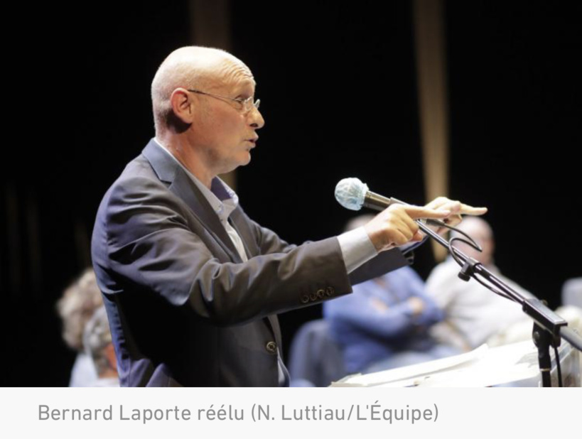 Bernard Laporte réélu à la présidence de la Fédération française de rugby Bernard Laporte réélu à la présidence de la Fédération française de rugby