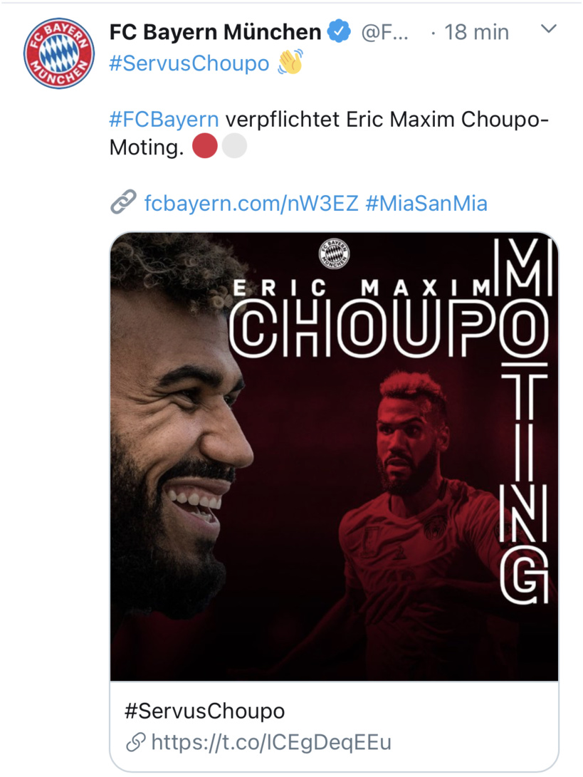 Mercato: Choupo-Moting signe au Bayern Munich Mercato: Choupo-Moting signe au Bayern Munich