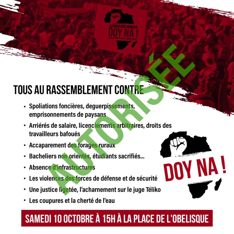 Place de la Nation: La manifestation de la plateforme Doyna autorisée Place de la Nation: La manifestation de la plateforme Doyna autorisée