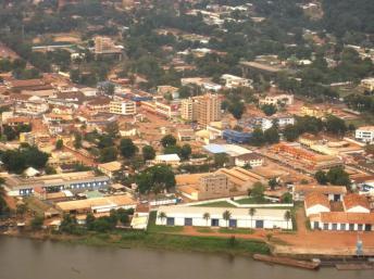 Vue aérienne de la ville de Bangui.
