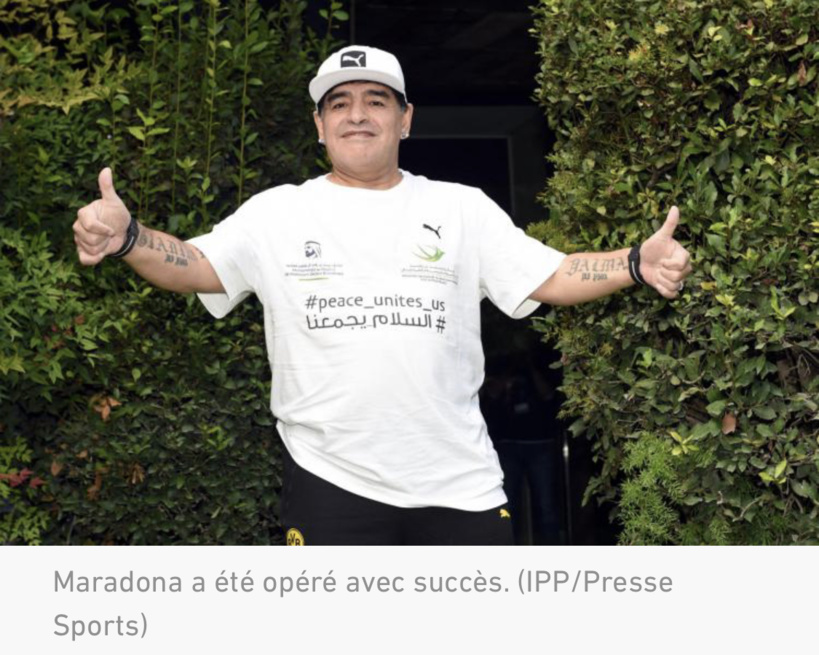 Diego Maradona opéré avec succès