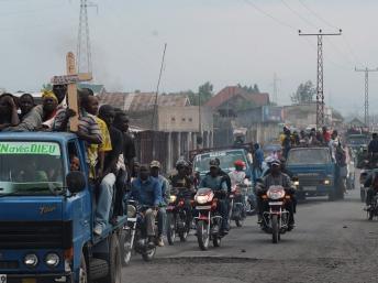 Circulation à Goma, le 21 novembre 2012. AFP PHOTO/Tony KARUMBA