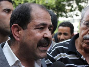 Chokri Belaïd lors d'une manifestation à Tunis, le 22 octobre 2012. CITIZENSIDE / CHEDLY BEN IBRAHIM