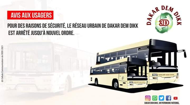 Transport: Dakar Dem Dikk suspend tout "jusqu'à nouvel ordre"