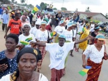 Des manifestants du peuple ogoni, le 10 novembre 2010, à Bori (Nigeria)