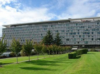 Siège de l’Organisation mondiale de la Santé à Genève, Suisse.