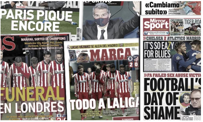 La presse espagnole se paie l'Atlético après l'élimination en C1, scandale sexuel dans le foot anglais