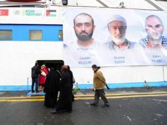 Neuf militants turcs avaient été tués lors de l’arraisonnage du Mavi Marmara, le 31 mai 2010. AFP PHOTO/MUSTAFA OZER