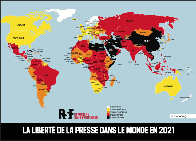 Liberté de presse: le Sénégal perd 2 places