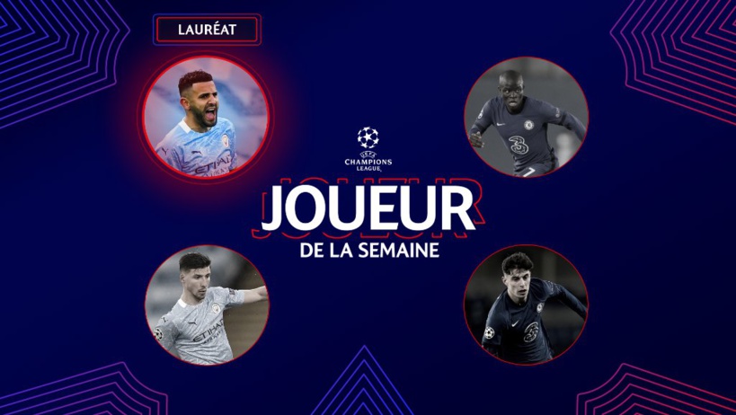 Ligue des champions: Riyad Mahrez élu joueur de la semaine Ligue des champions: Riyad Mahrez élu joueur de la semaine