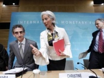 La directrice du FMI Christine Lagarde lors d'une conférence de presse consacrée à la situation aux Etats-Unis, le 14 juin 2013
