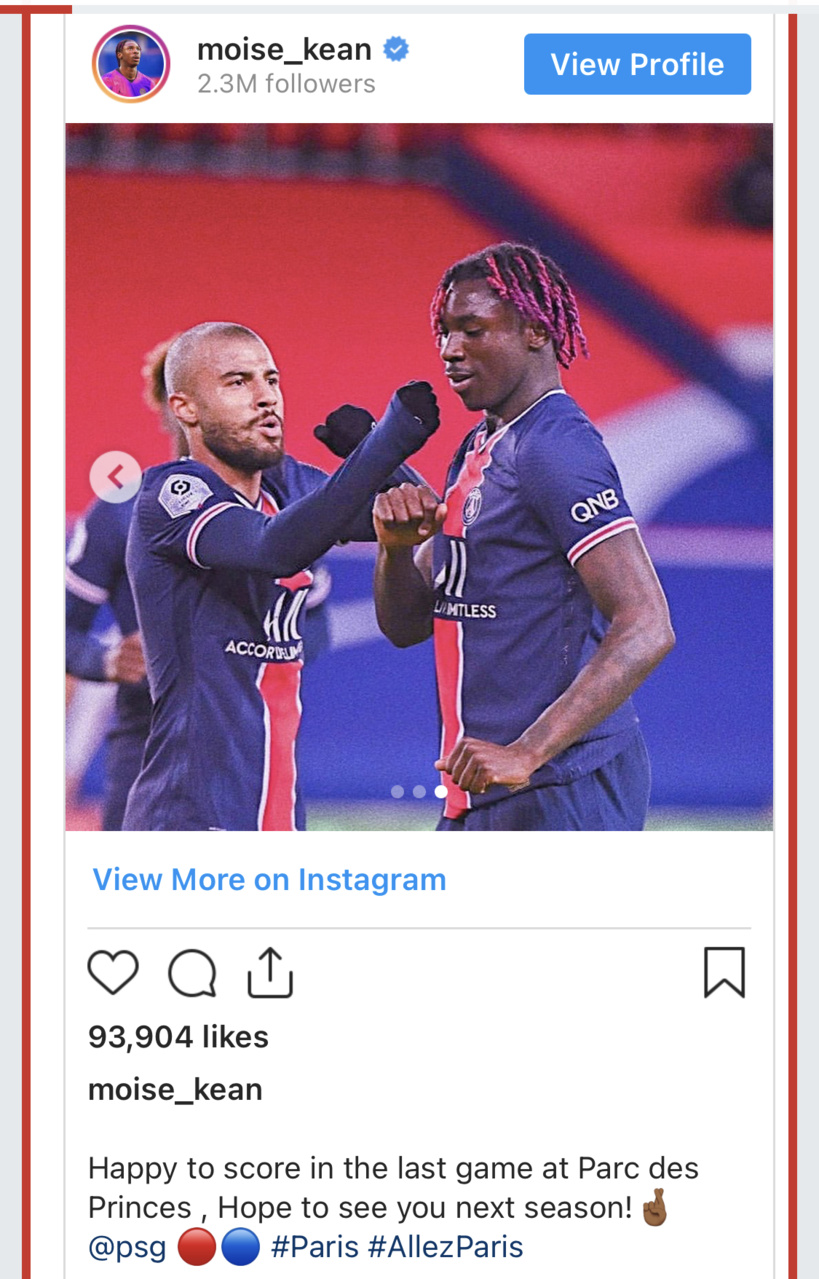 Mercato: Kean envoie un message très clair au PSG Mercato: Kean envoie un message très clair au PSG